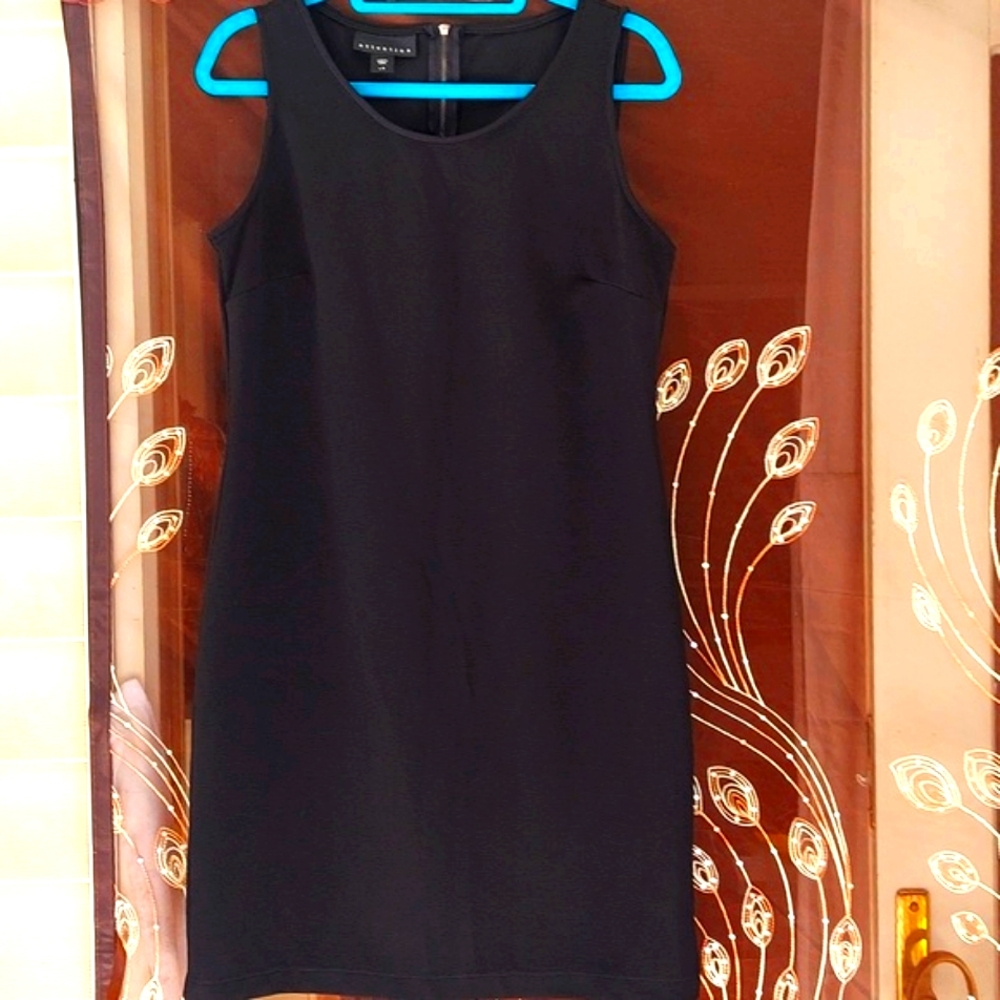 Attention Casual Women's Black ribbed black mini dress Sz L